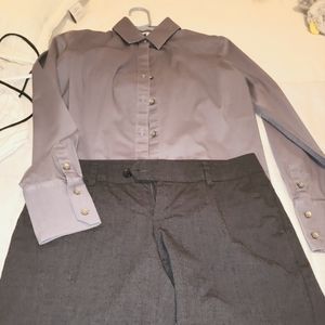 Calvin Klein, Steel Grey button down collared dress shirt.